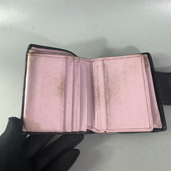 Vintage Coach Black Leather Bifold Turn-lock Wallet - Picture 4 of 14